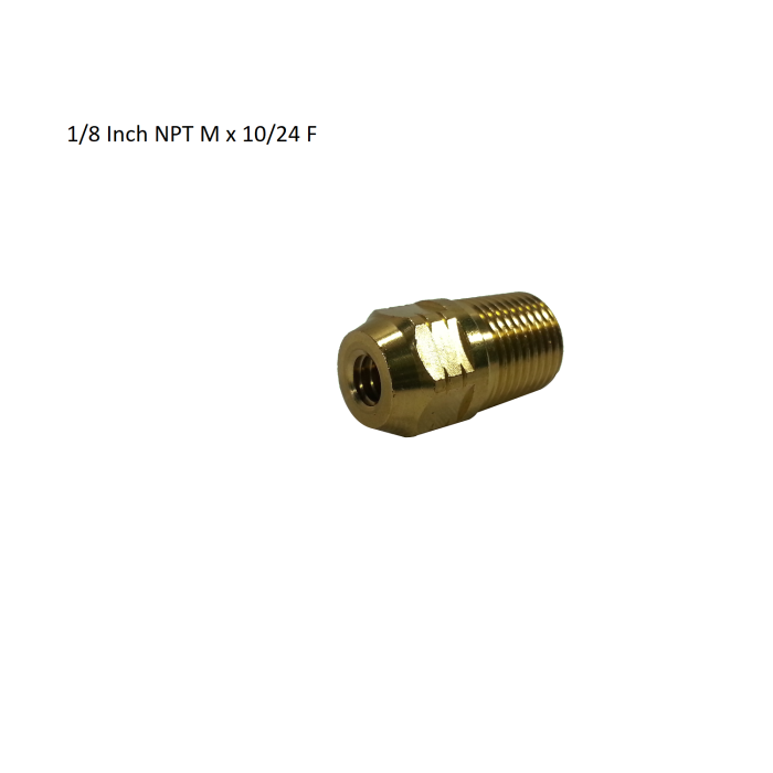 Nozzle Thread Adapter 1/8 Inch NPT M x 10/24 FILTER SPRING BURB