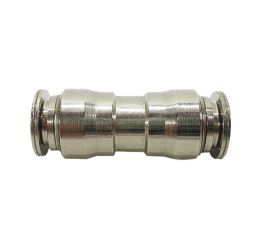 1/4 Coupling Tee - Push Lock Rated for 1500PSI Nickel Plated Brass used for our misting system to unit two mist lines. Can bused with Low, Mid, And High-Pressure Systems.