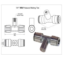 Misting Tee for Mid Pressure Misting Systems