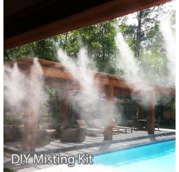 Patio Misting Kit - 48 Feet For designed to work best at standard city water pressure 40 to 100 psi connect directly to the garden hose faucet. Used for home patios, gazebos, pool decks, green houses, misting plants on the patio, and other outdoor areas.