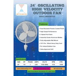 Outdoor Fan - 24 Inch - White - Fan Only