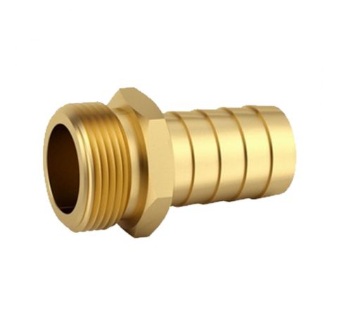 1/2 Inch Hose Barb x 3/4" GHT Male Threads Brass Garden Hose  Connector