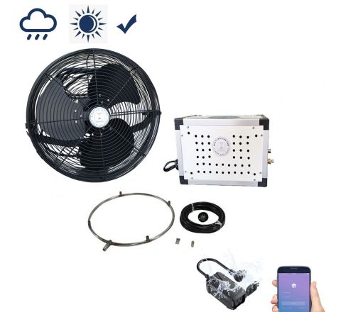 18 Inch Misting Fan Kit - Mid Pressure - With 250 PSI misting Pump