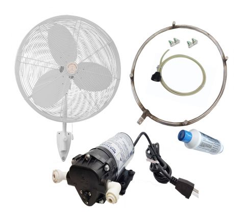 24 Inch White Fan with Booster Pump