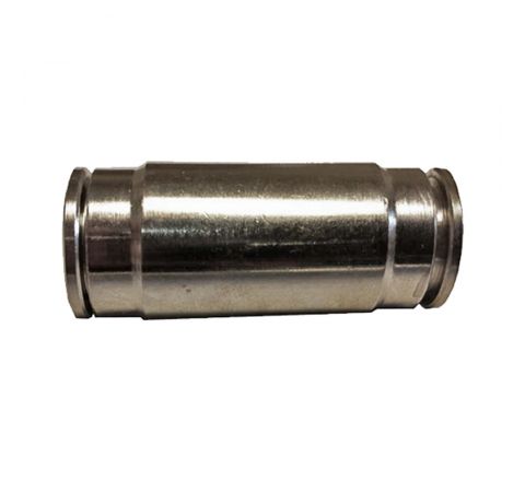 3/8 Coupling Union Push Lock Rated for 1500PSI Nickel Plated Brass used for our misting system to unit two mist lines into one. Can be used with Low, Mid, And High-Pressure Systems.