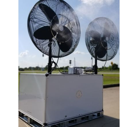 Industrial Portable Misting Fan System with 100 Gallon Tank